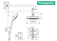 MEDIDAS KIT TERMOSTATICA DUCHA CROMA SELECT E HANSGROHE